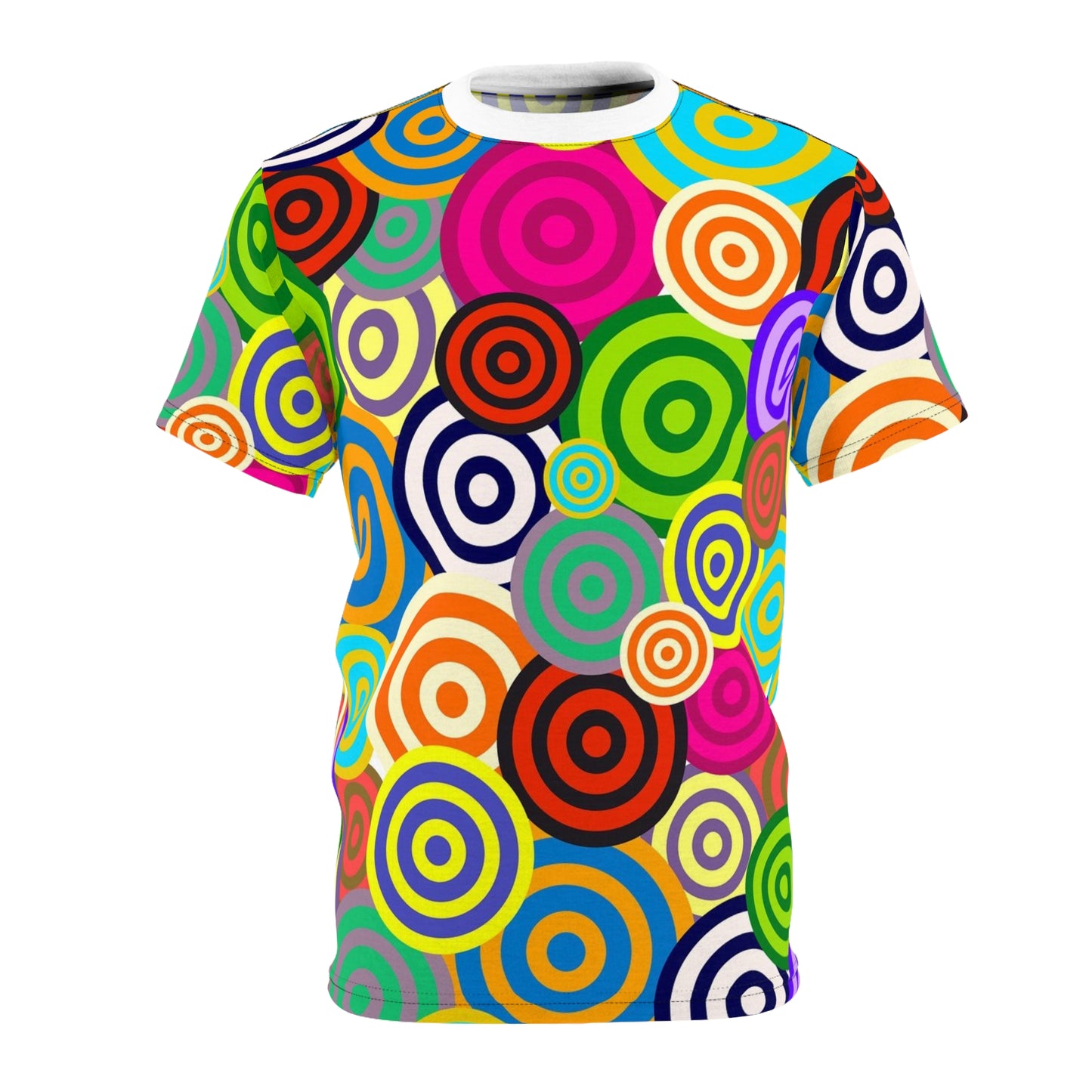 Colorful Circle Pattern Unisex Tee, Vibrant Graphic T-Shirt for Casual Wear