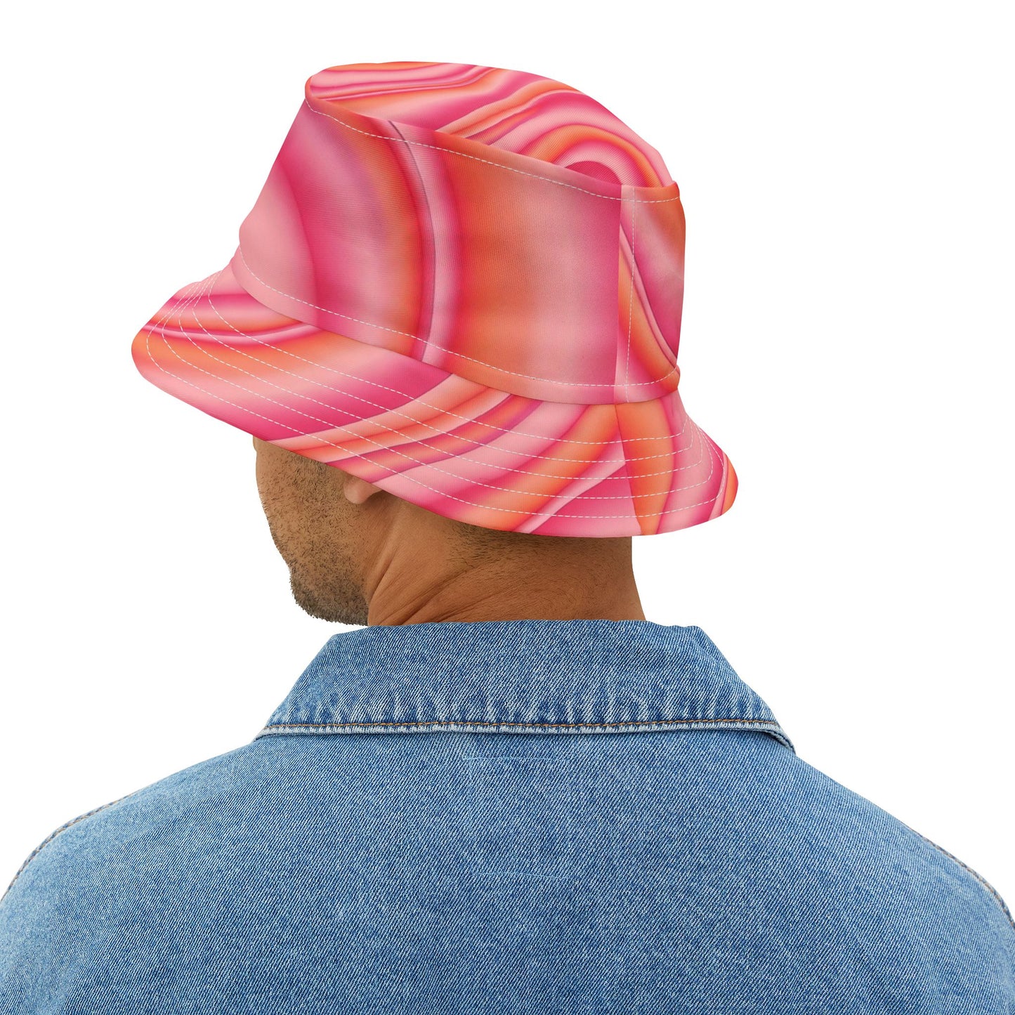 Pink Swirl Bucket Hat — Vibrant Retro Summer Sun Hat