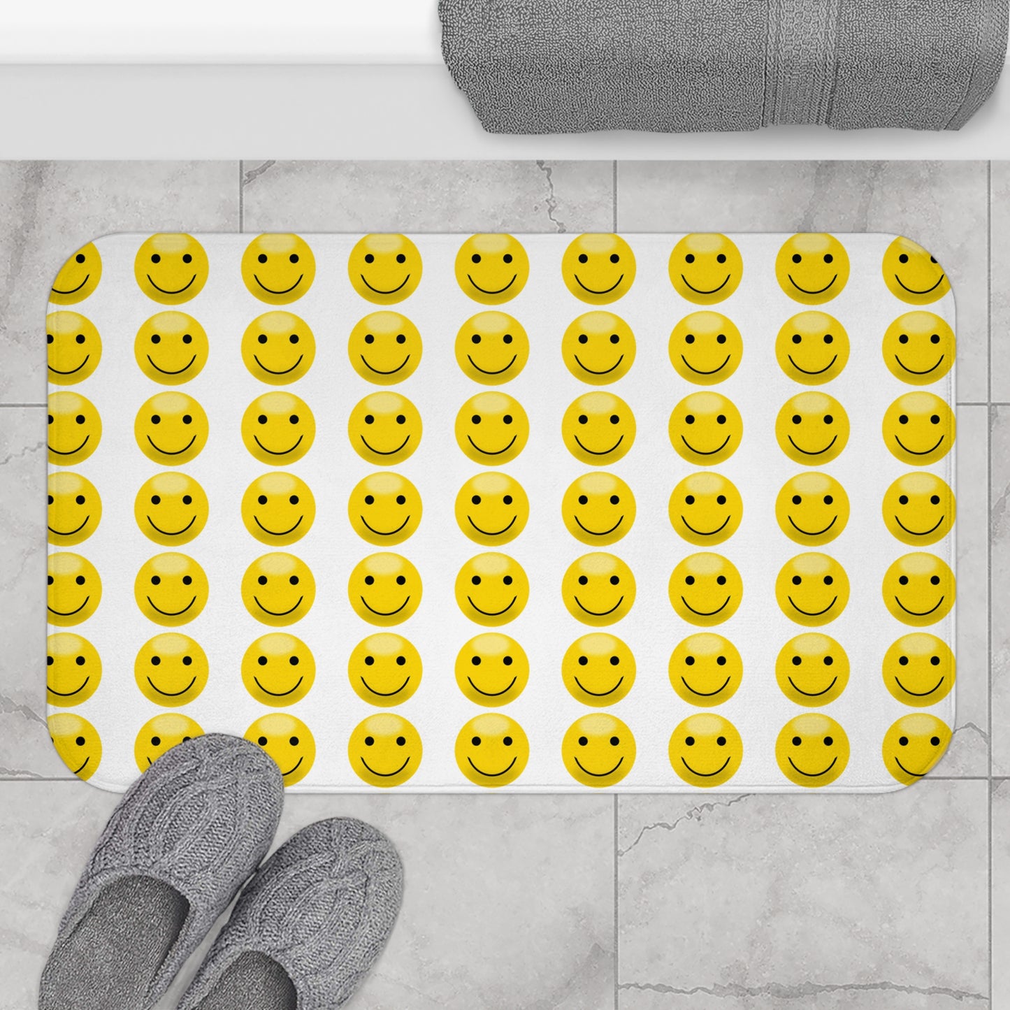 Cheerful Smile Bath Mat - Cute Bathroom Decor