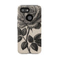 Black Rose Phone Case, Tough Cases with Floral Design, Elegant Tech Accessory, Gift for Flower Lovers, Stylish Protection