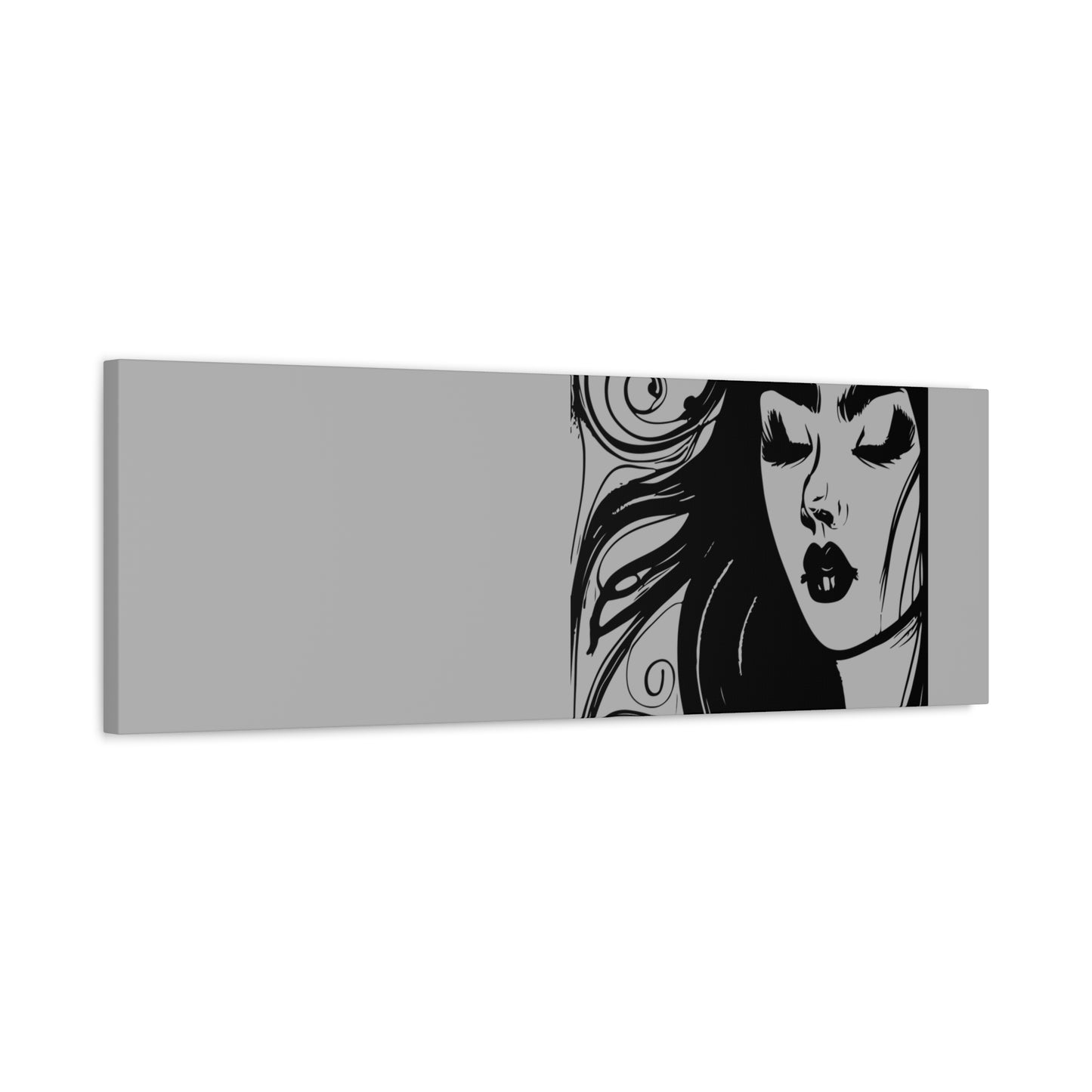 Gothic Woman Portrait Canvas Art — Matte Stretched Wall Decor