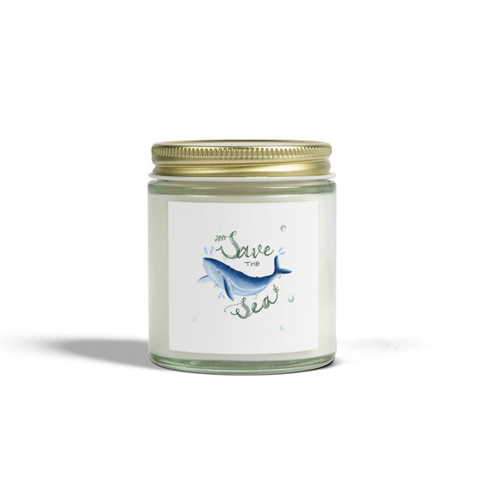 Save the Sea Scented Candles - Eco-Friendly Coconut Apricot Wax, Ocean Vibes, Perfect Gift for Nature Lovers, Home Decor, Relaxation