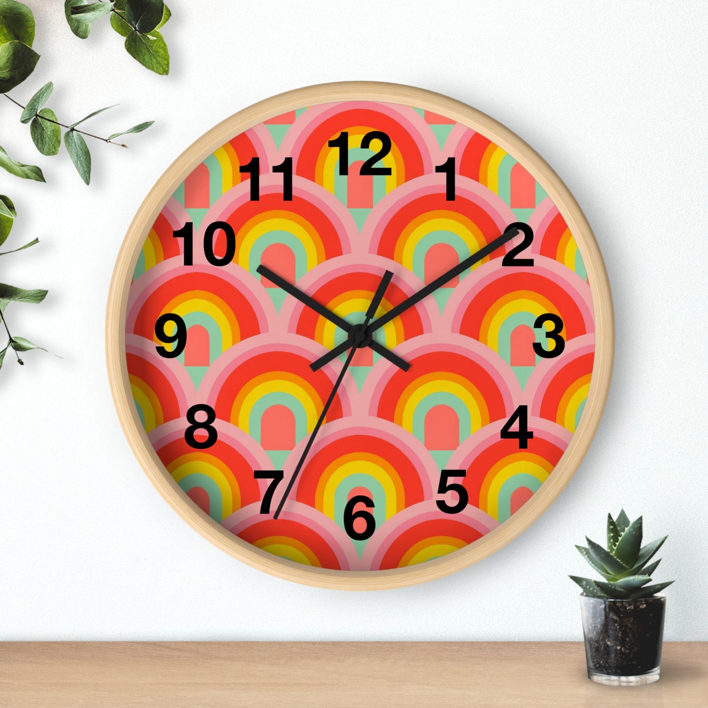 Vibrant rainbow  Wall Clock