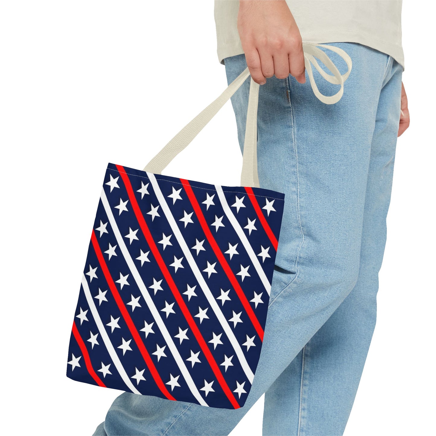 Patriotic Tote Bag, USA Flag Inspired