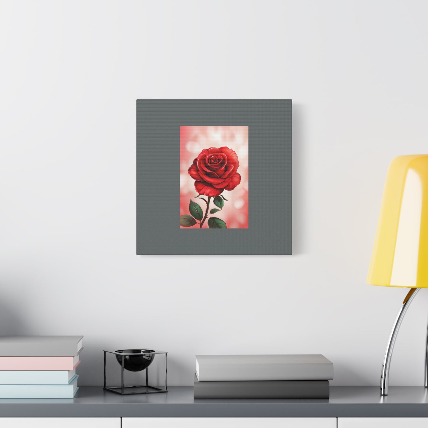 Red Rose Vertical Matte Canvas Print — Romantic Floral Wall Art