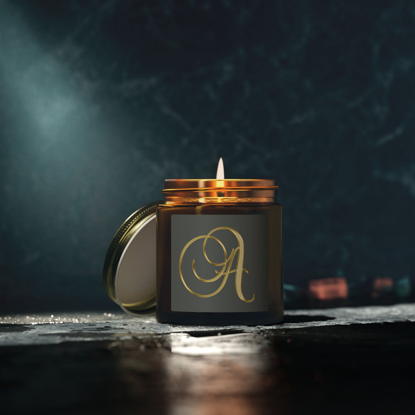 Monogram 'A' Coconut Apricot Scented Candle (4oz/9oz)