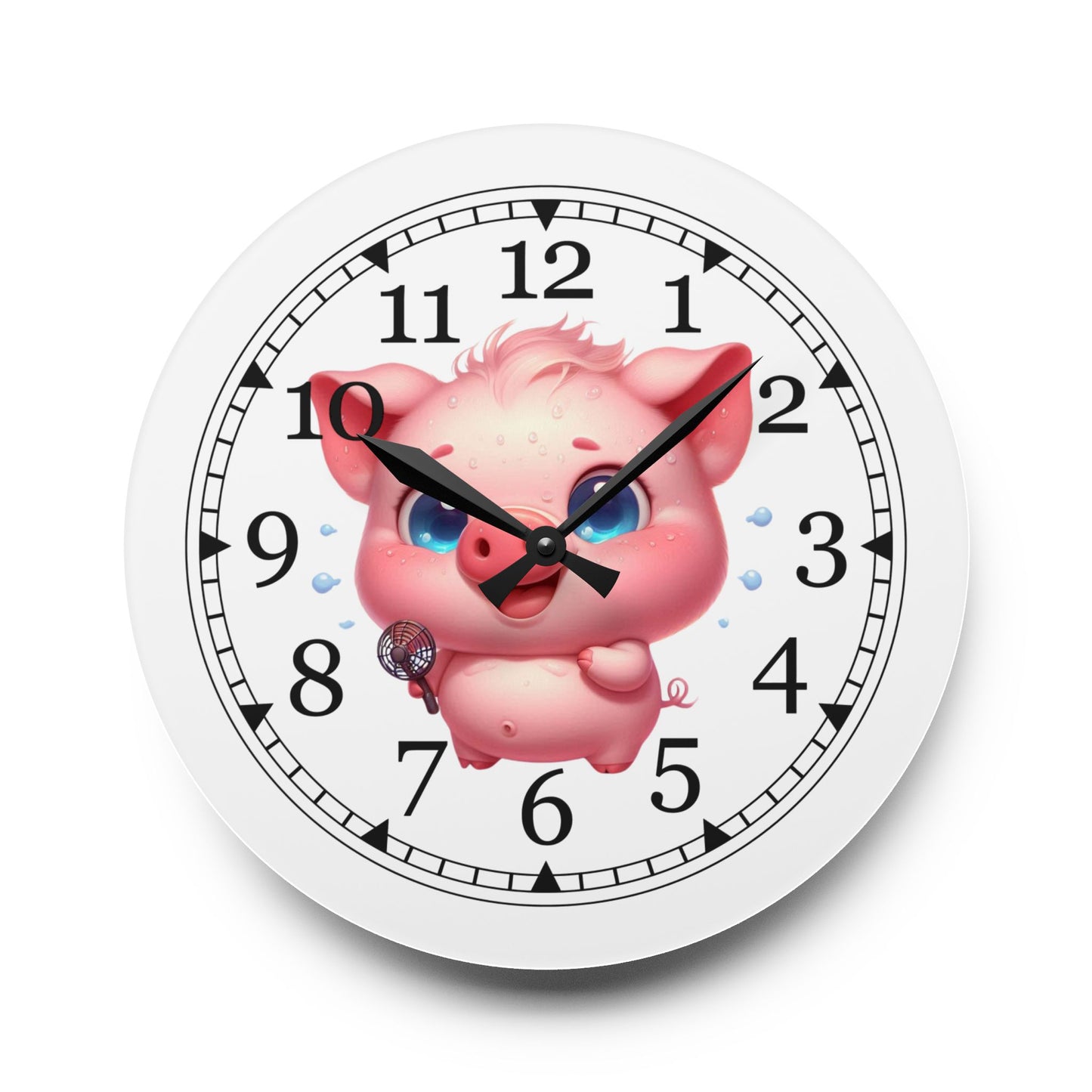 Cute Cartoon Acrylic Wall Clock, Adorable Decor for Kids Room, Fun Wall Art, Gift for Birthdays and Holidays, Nursery Wall Clock