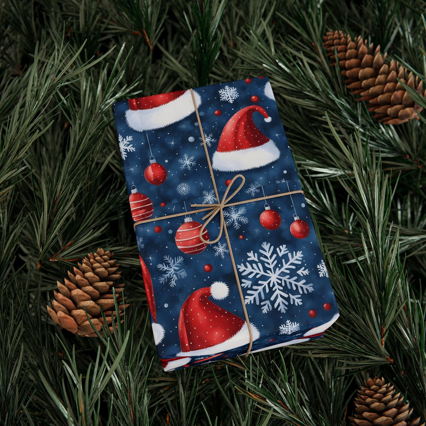 Holiday Snowman Wrapping Paper Roll — Festive Blue & Red Christmas Gift Wrap