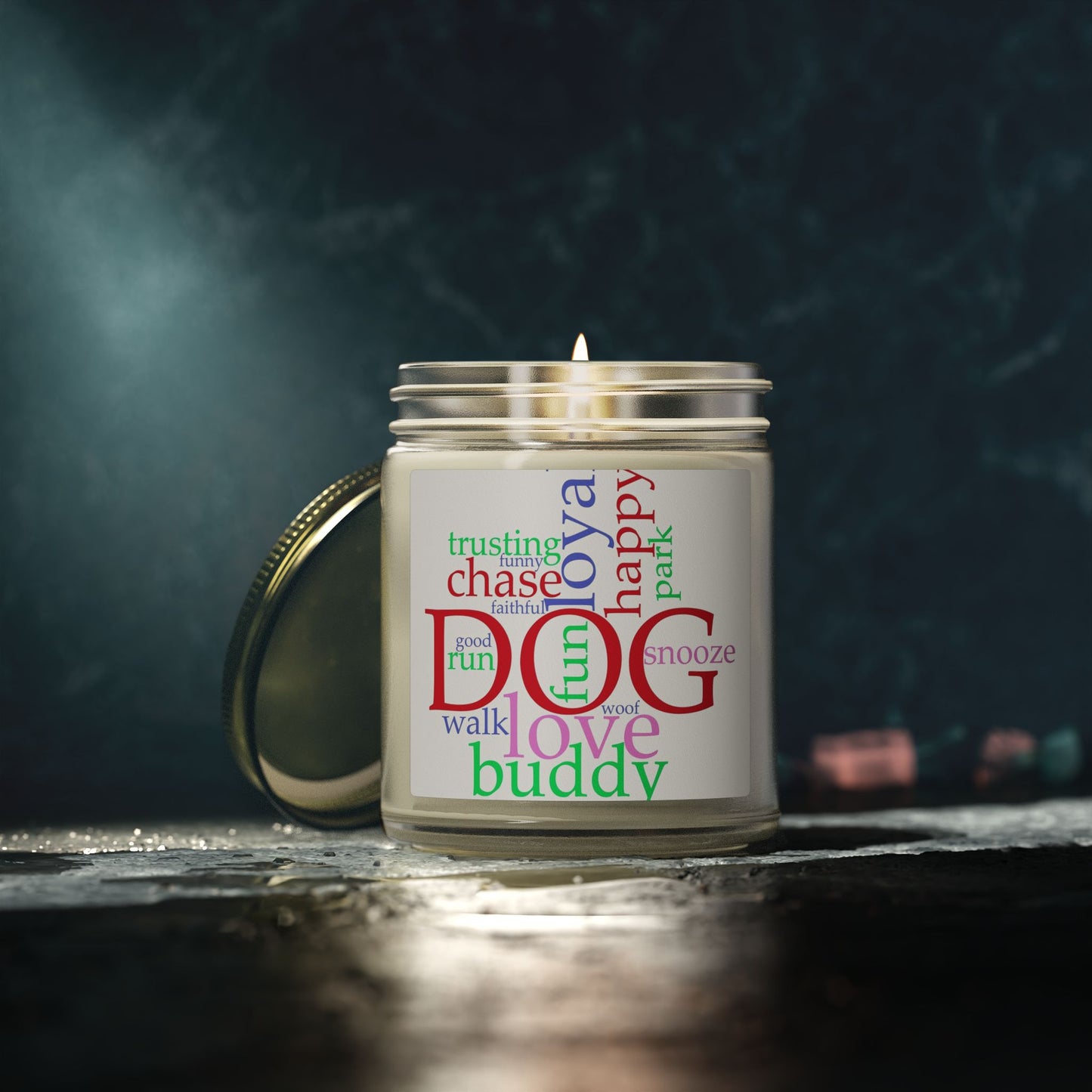 Dog Word Cloud Scented Candle — (4oz & 9oz)