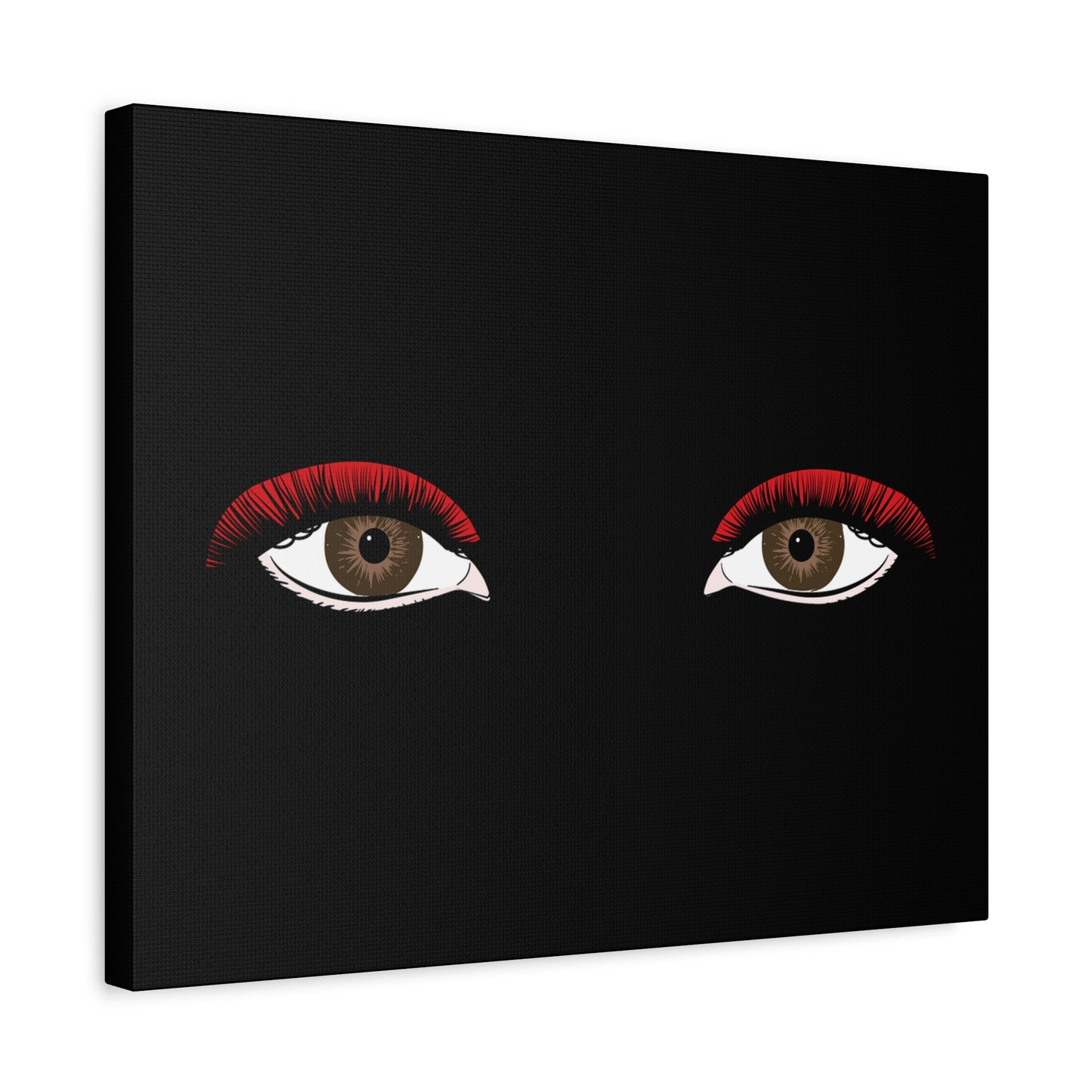 Red Lashes Wall Art Canvas — Glam Eyes Makeup Decor