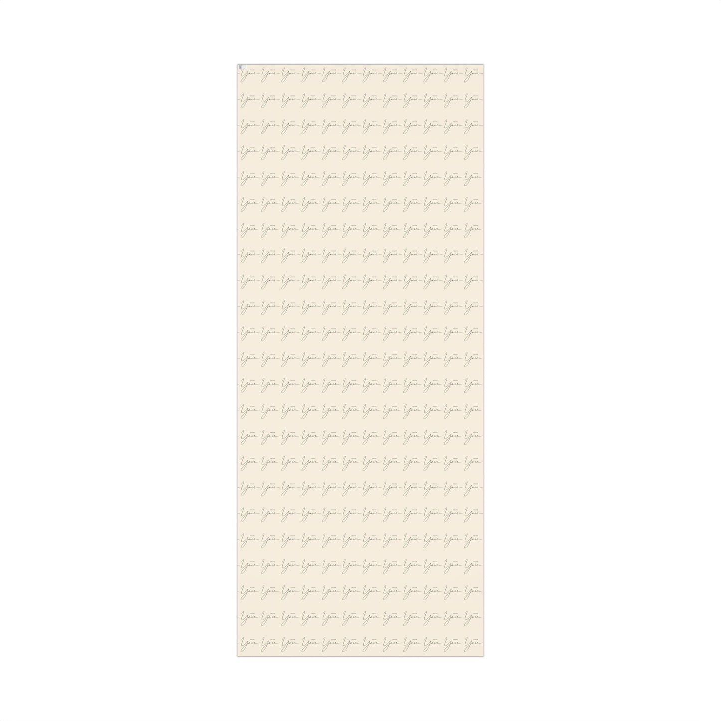 Gift Wrap Paper — "Thank You" Script Pattern, Neutral Cream Wrapping Paper for Gifts & Packaging