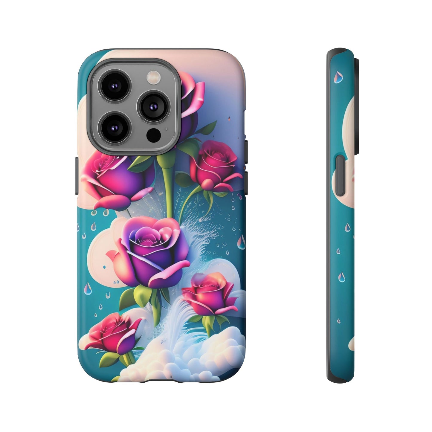 Floral Dream Tough Phone Case — Rose Bouquet Clouds Design