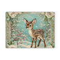 Winter Forest Deer Glass Cutting Board, Kitchen Décor, Unique Gift, Holiday Entertaining, Rustic Home Decor, Woodland Animal Design