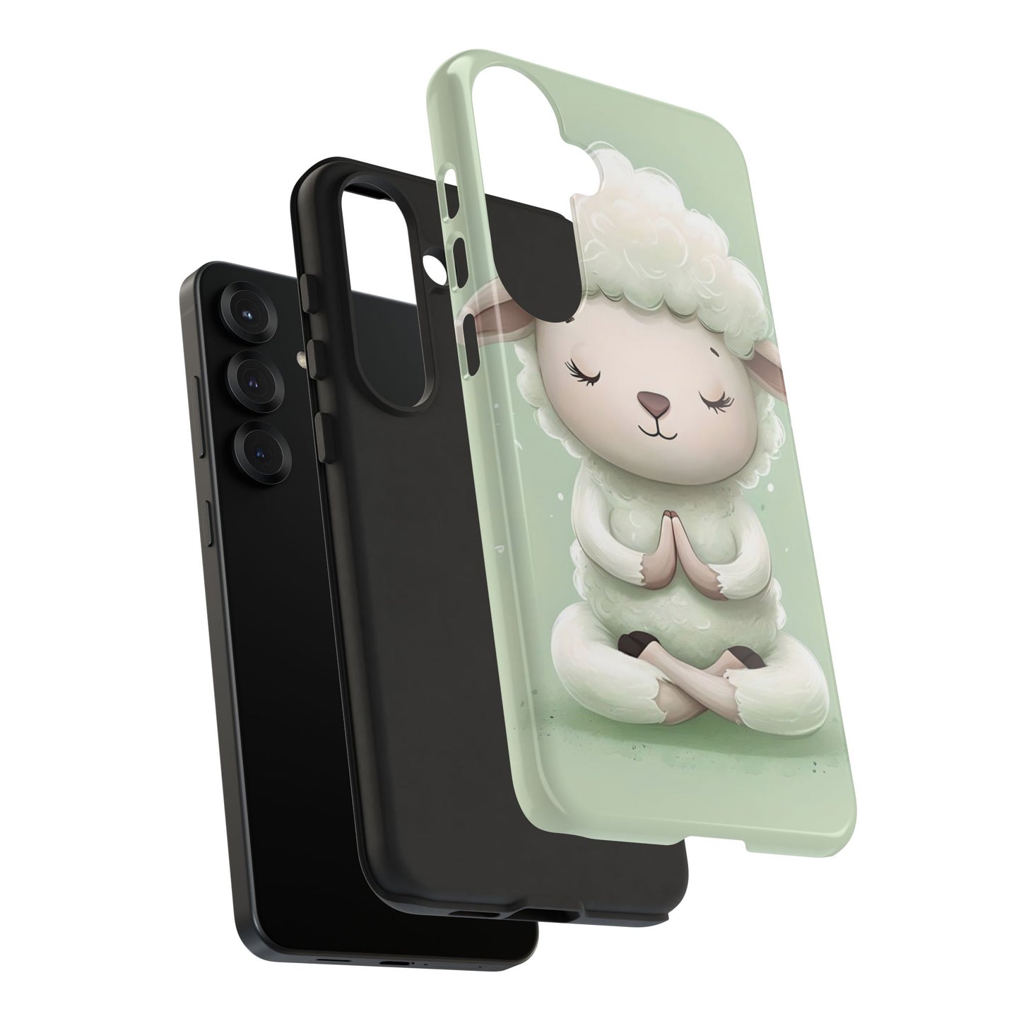 Meditating Lamb Phone Case — Cute Pastel Protective iPhone Cover