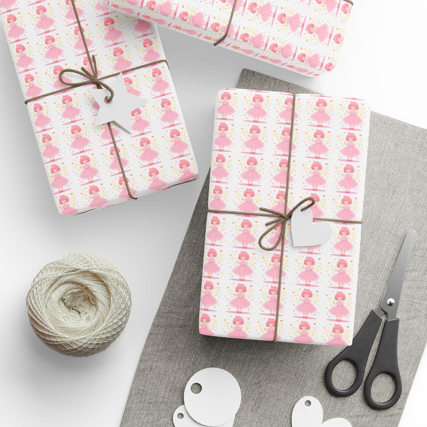 Pink Heart Pattern Wrapping Paper Roll — Cute Valentine & Birthday Gift Wrap