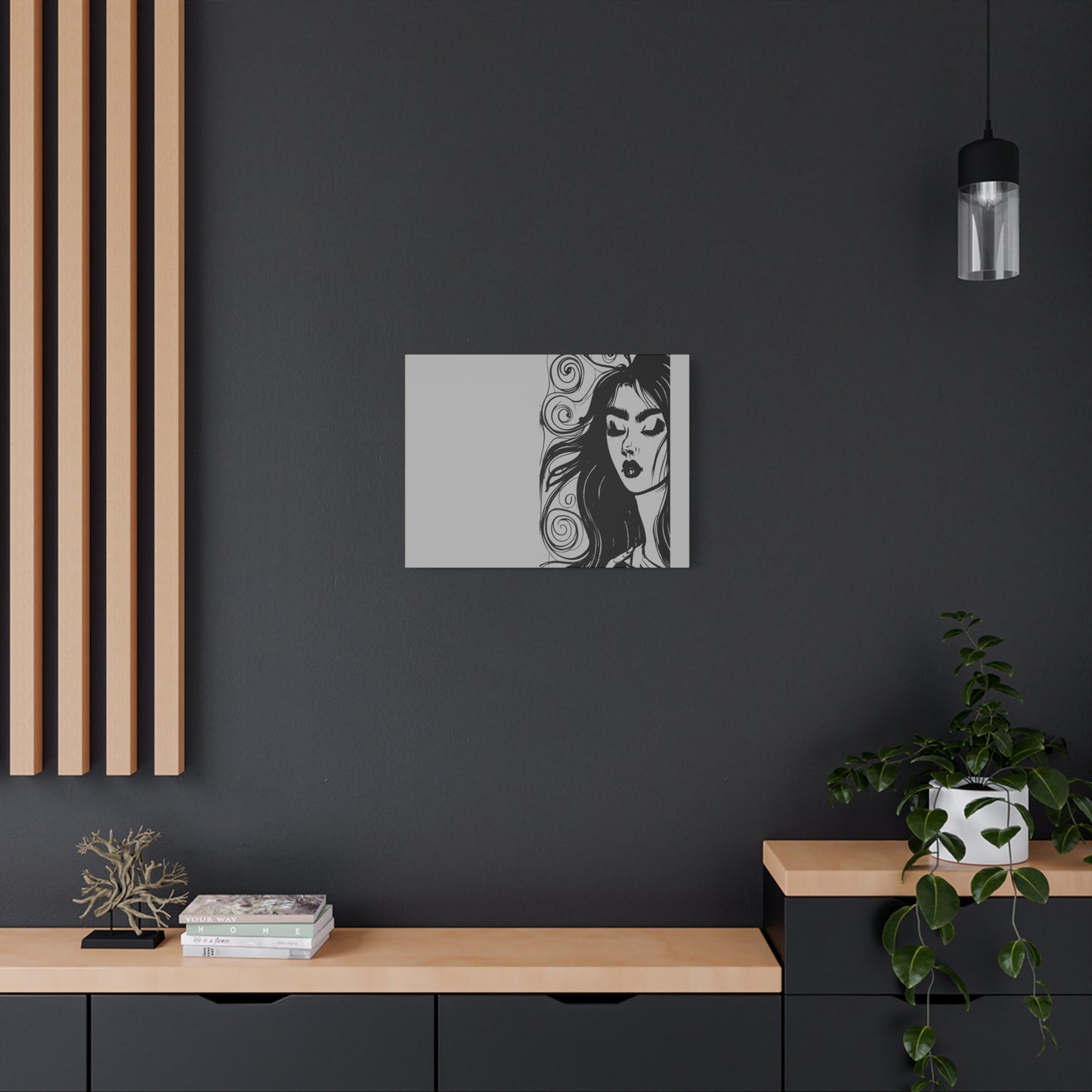 Gothic Woman Portrait Canvas Art — Matte Stretched Wall Decor