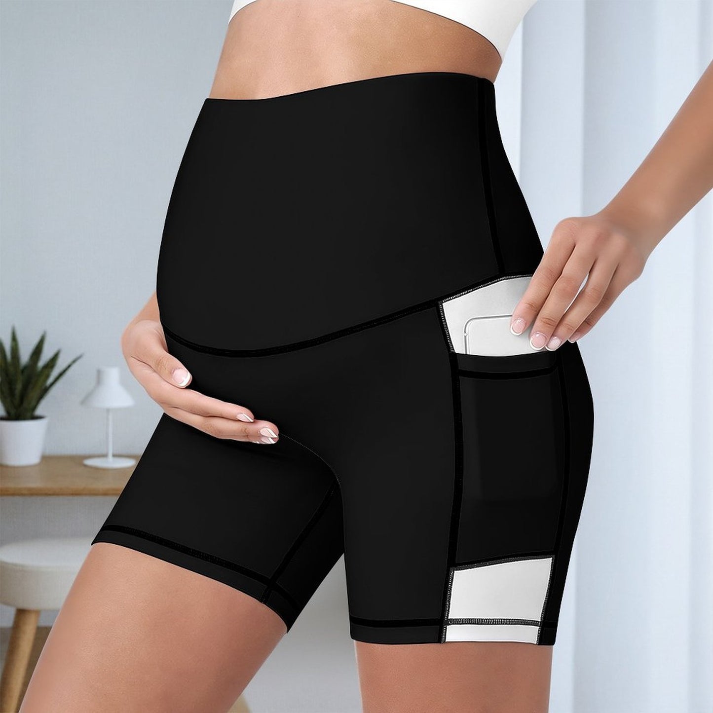 Pregnancy Yoga Shorts Black