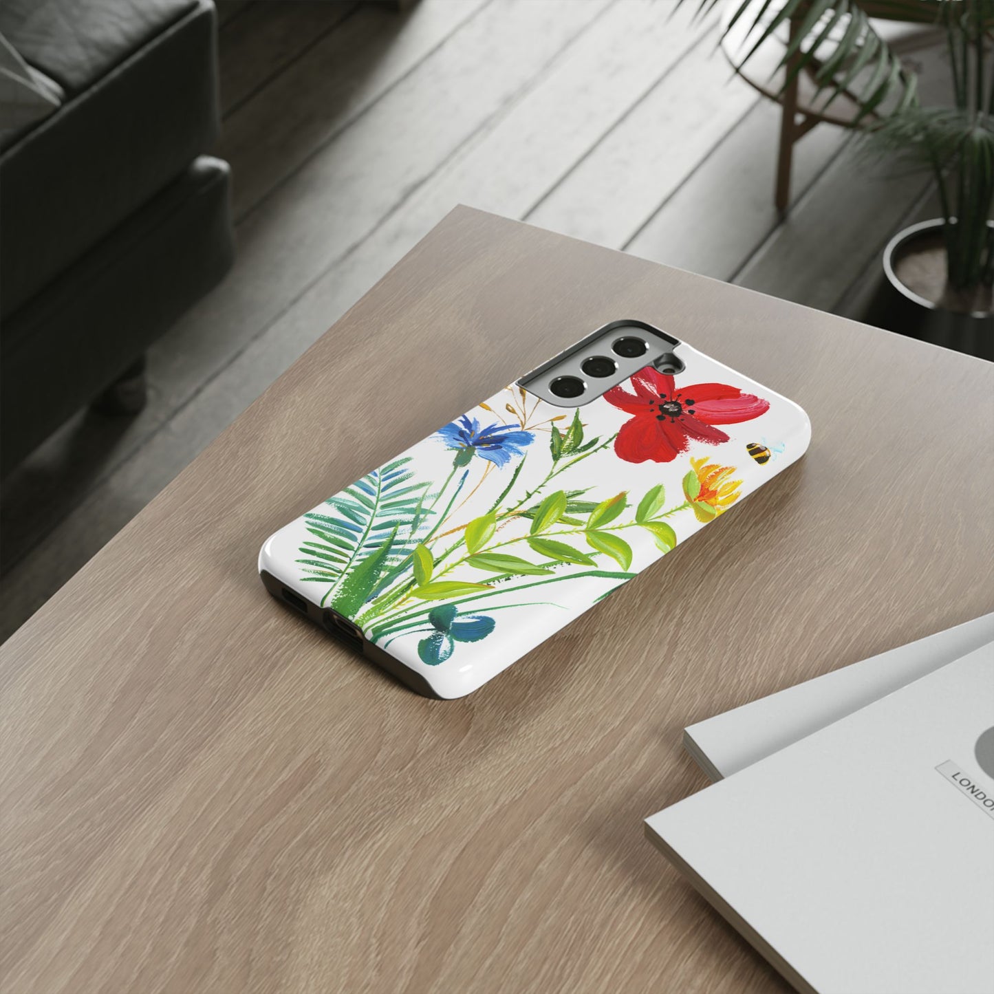 Floral Watercolor Tough Phone Case — Wildflower Bouquet Protective Cover