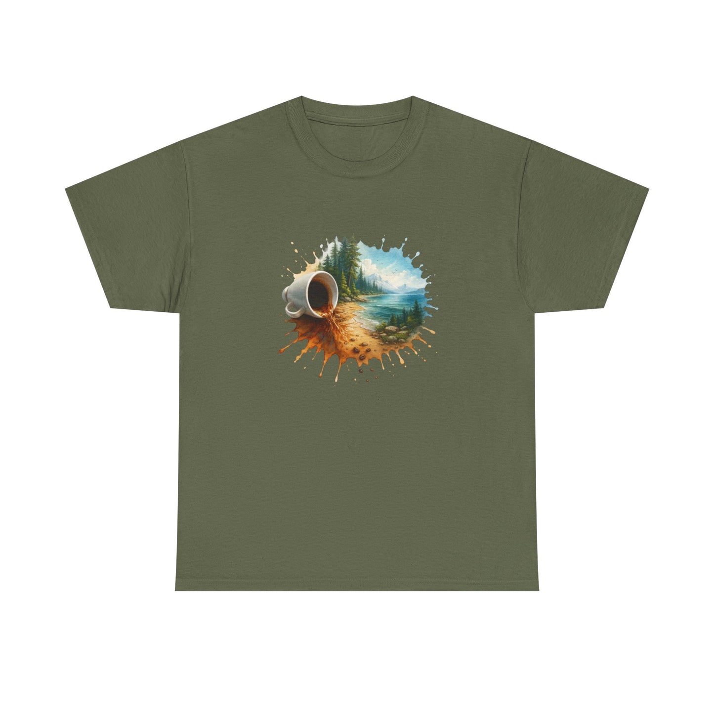 Nature-Inspired Unisex Heavy Cotton Tee, Casual Outfit, Gift for Nature Lovers, Camping Apparel, Outdoor Adventure Shirt