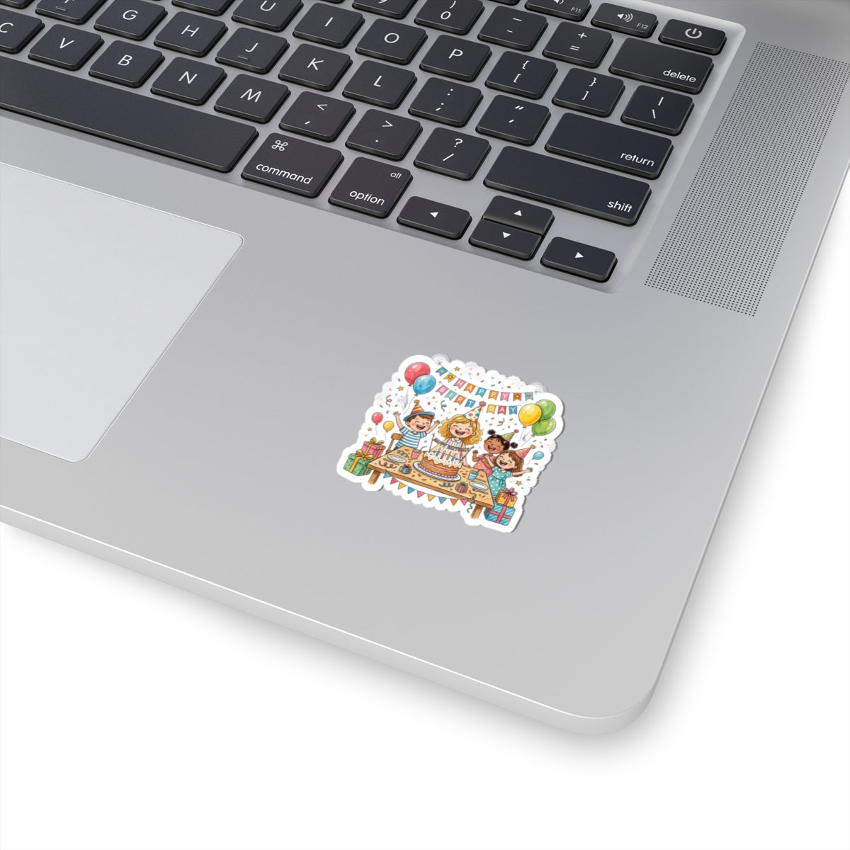 Birthday Party Kids Sticker — Happy Birthday Cake Celebration Kiss-Cut Sticker