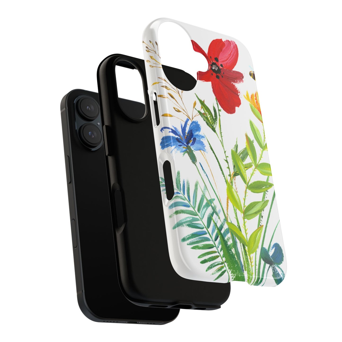 Floral Watercolor Tough Phone Case — Wildflower Bouquet Protective Cover