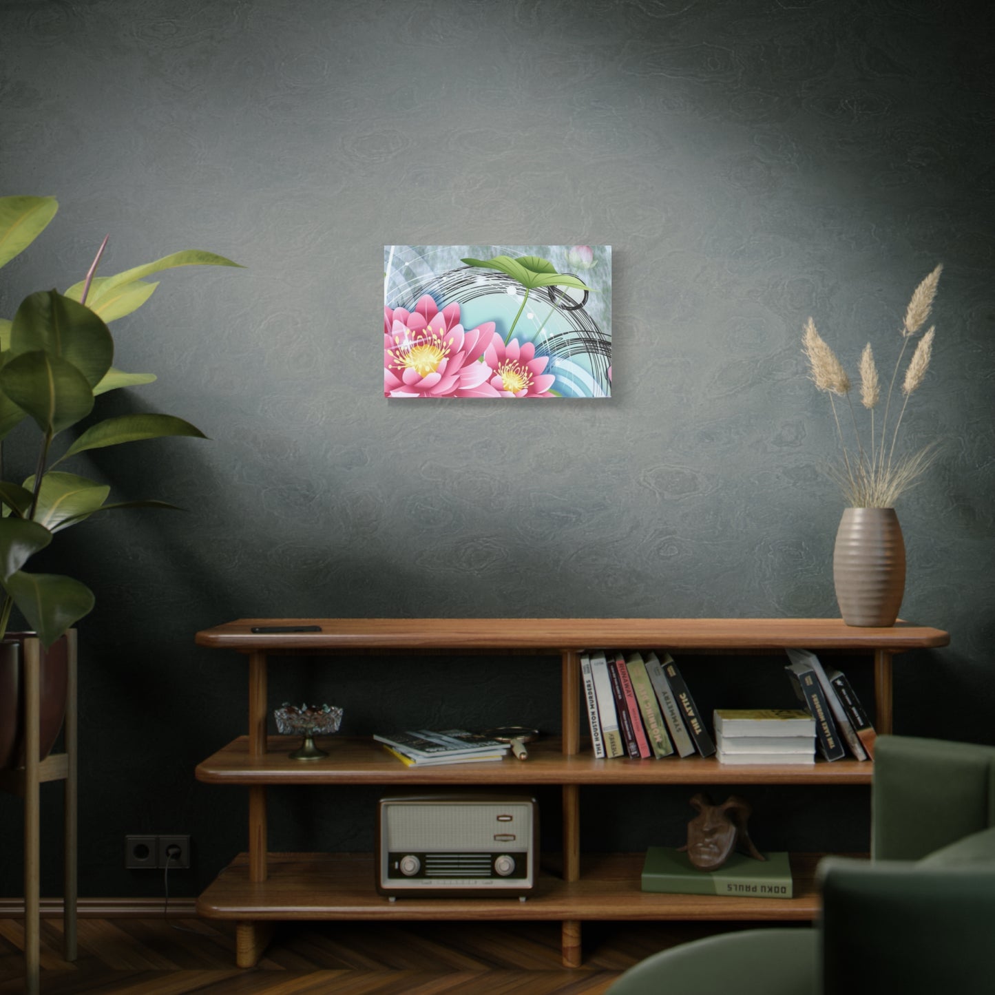 Lotus Blossom Matte Canvas Wall Art — Stretched 1.25" Decorative Print