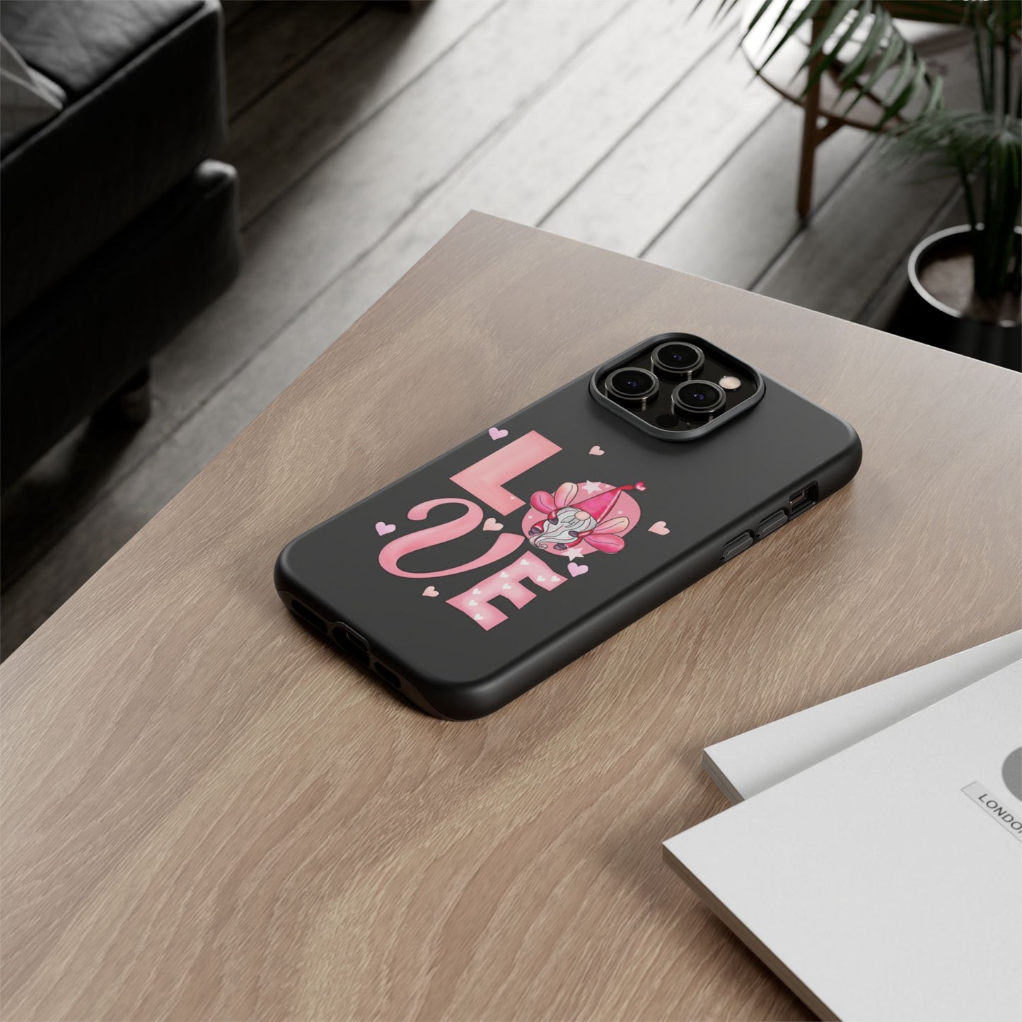 Love Gnome Phone Case — Cute Pink Heart Valentines Protective Case