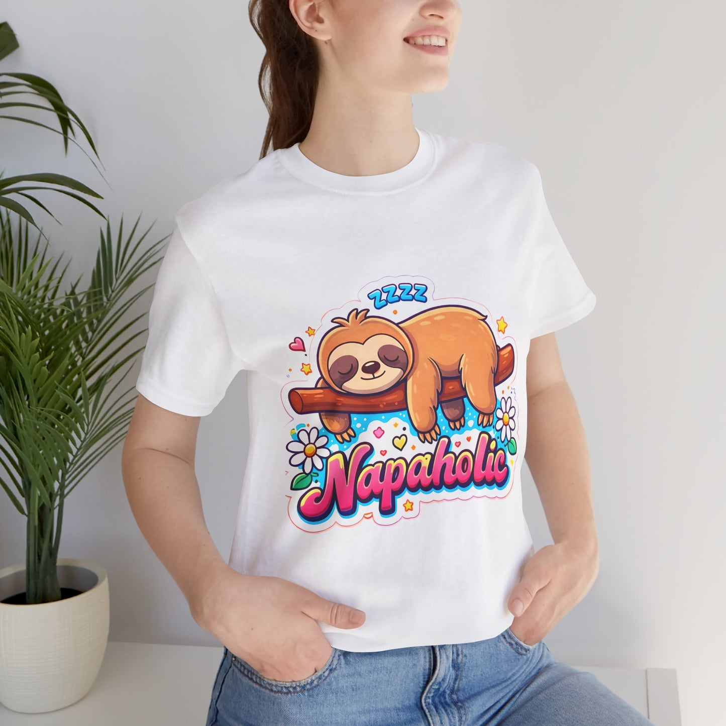 Napaholic Sloth Tee — Cute Sleeping Sloth 'Napaholic' Graphic T-Shirt