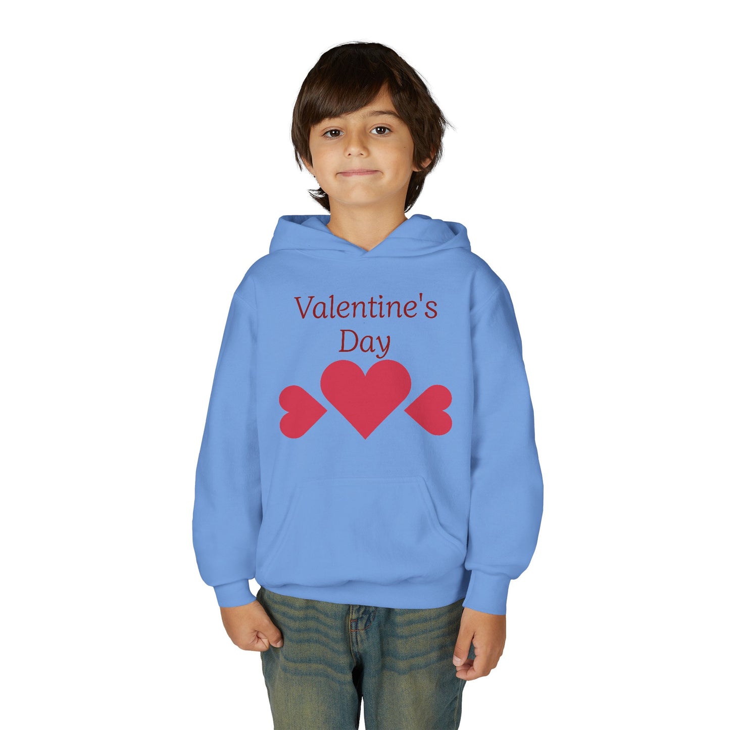 Valentine's Day Kids Hoodie - Pink Heart Trio Youth Sweatshirt