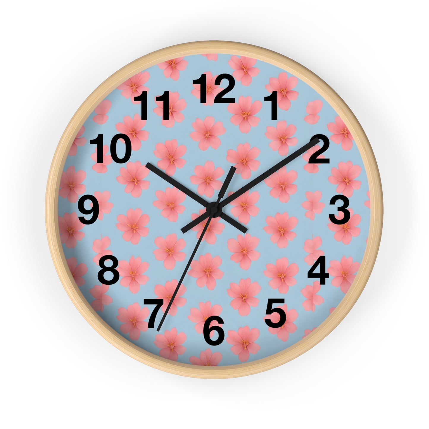 Floral Elegance Wall Clock, Home Decor, Gift for Her, Kitchen Wall Clock, Spring Decor, Office Decor, Floral Clock