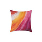 Abstract Sunset Waves Pillow — Vibrant Pink & Orange Decorative Throw Cushion