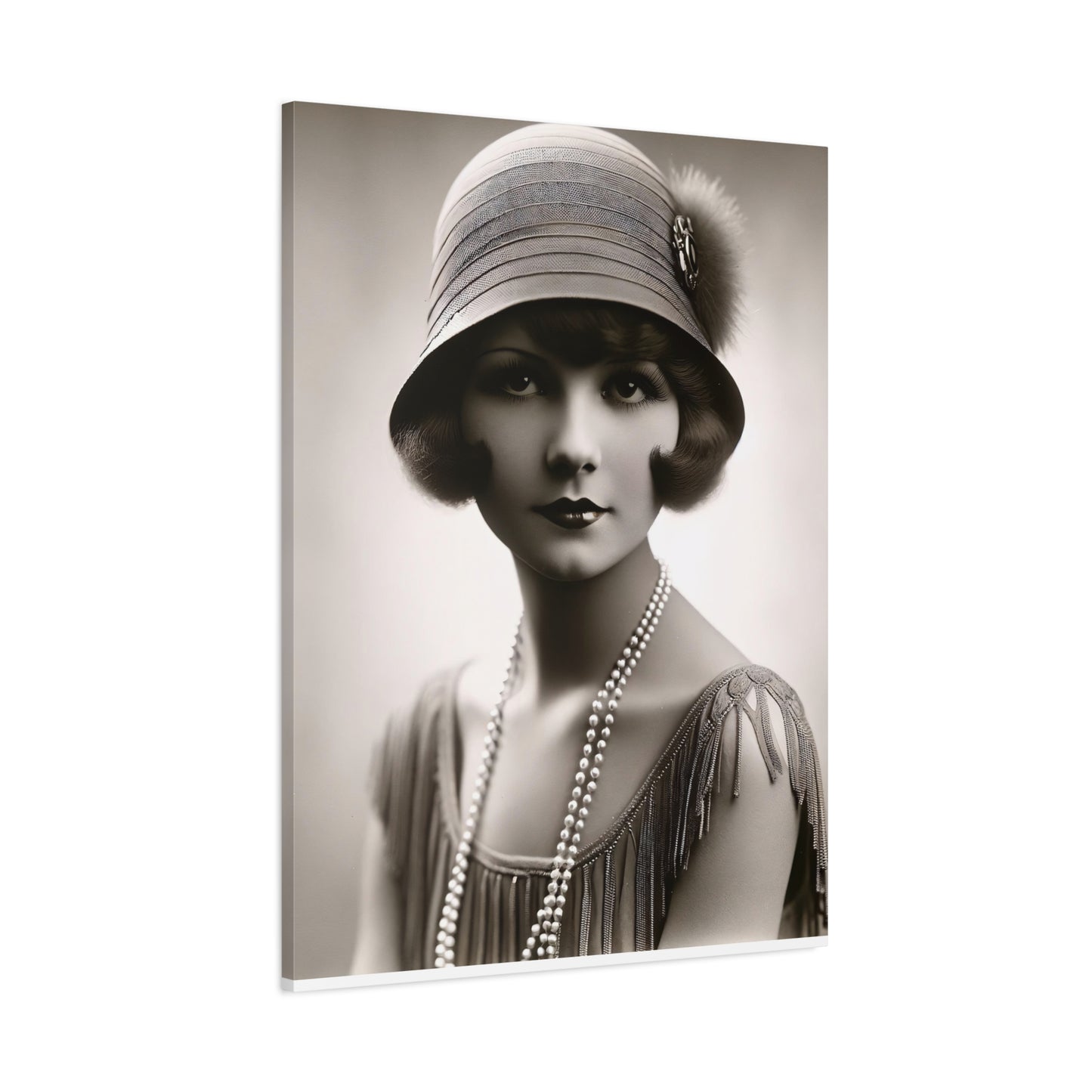 Vintage 1920s Flapper Portrait Canvas