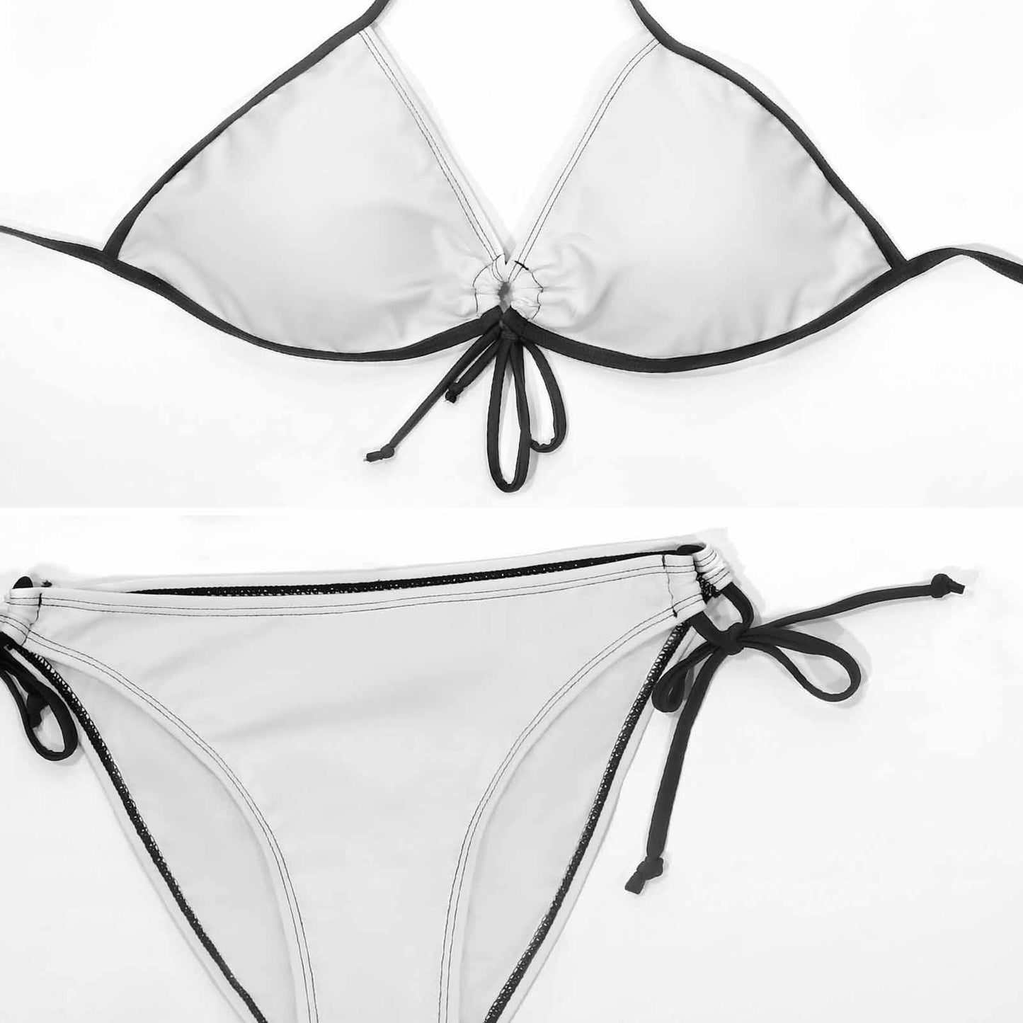 Plus Size Halter Tie Front Bikini Set