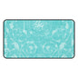 Turquoise Vintage Flourish Desk Mat — Floral Mouse Pad Surface