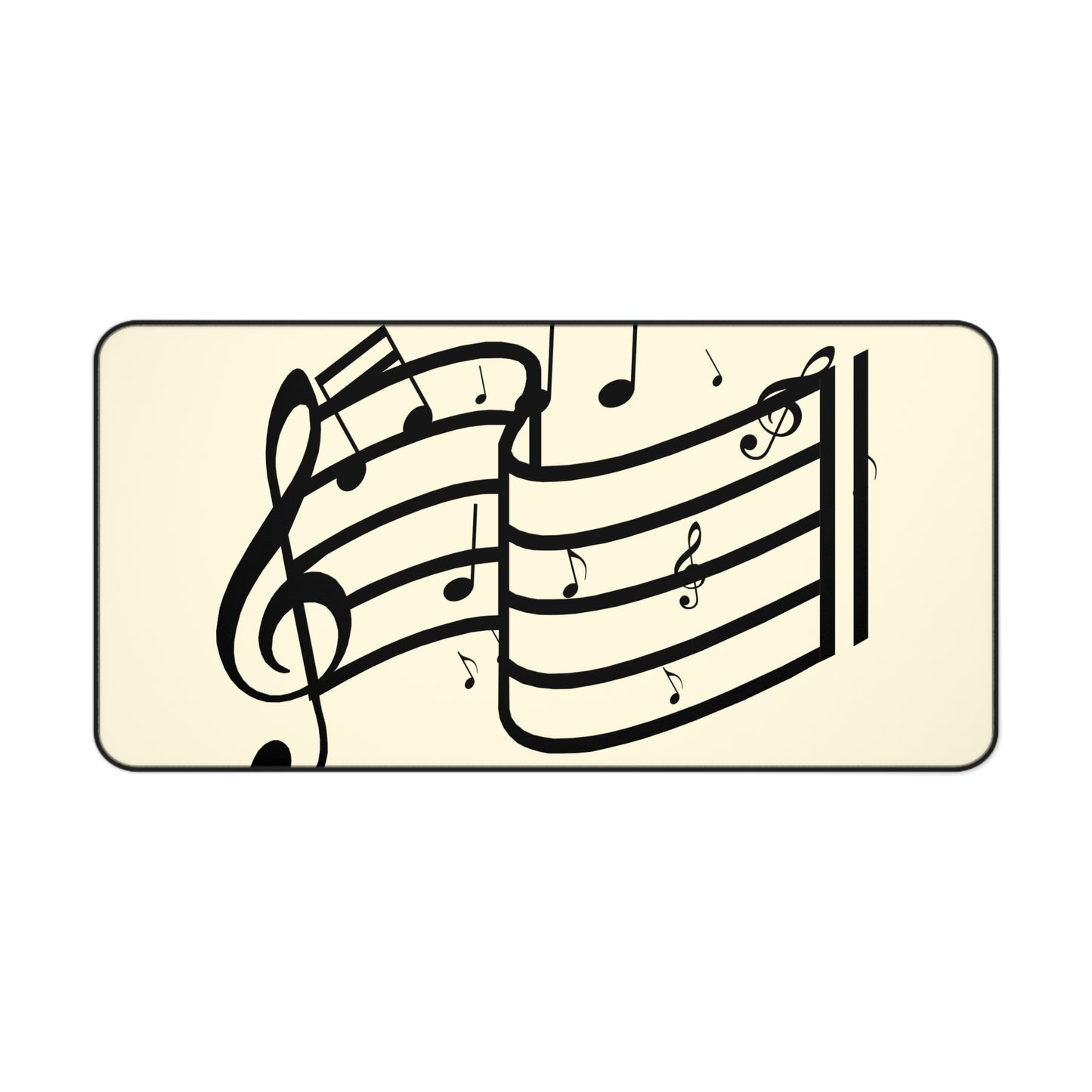 Music Notes Desk Mat – Musical Staff & Treble Clef Mouse Pad