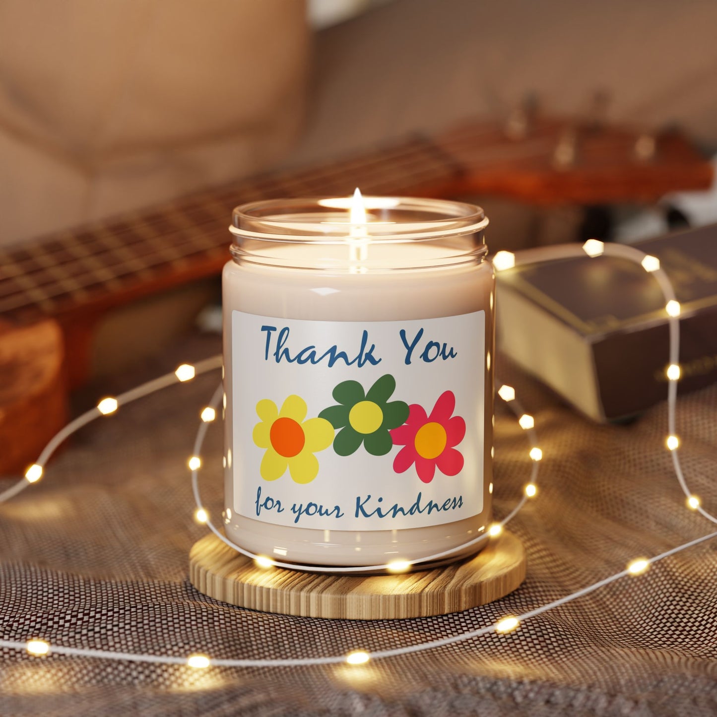 Thank You Soy Candle — 'Thank You for Your Kindness' Floral Scented Candle, 9oz