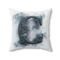 Smoky Monogram 'C' Decorative Throw Pillow — Personalized Initial Accent