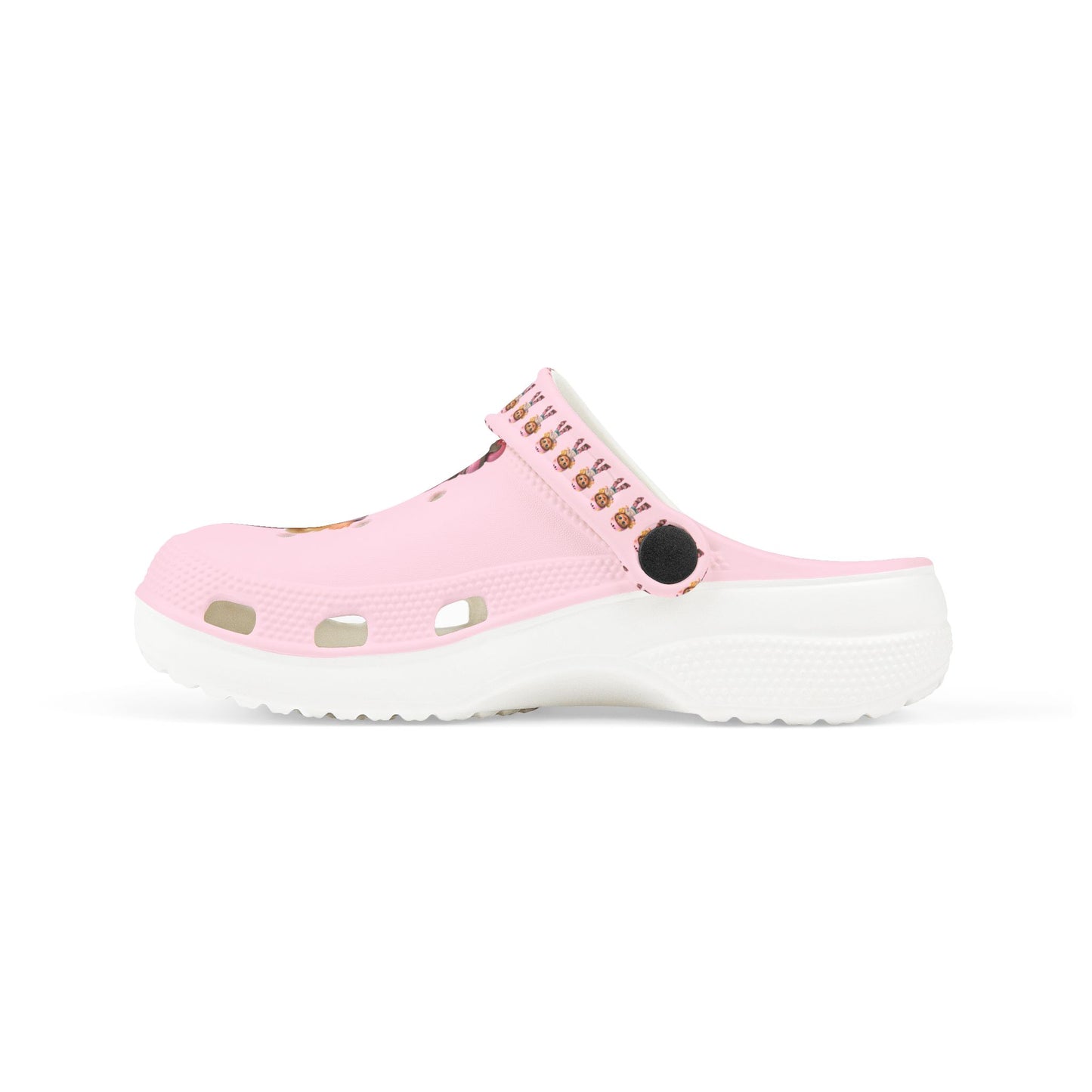 Kids Pink Character  Clogs / Croc — Cute Roller Girl Graphic