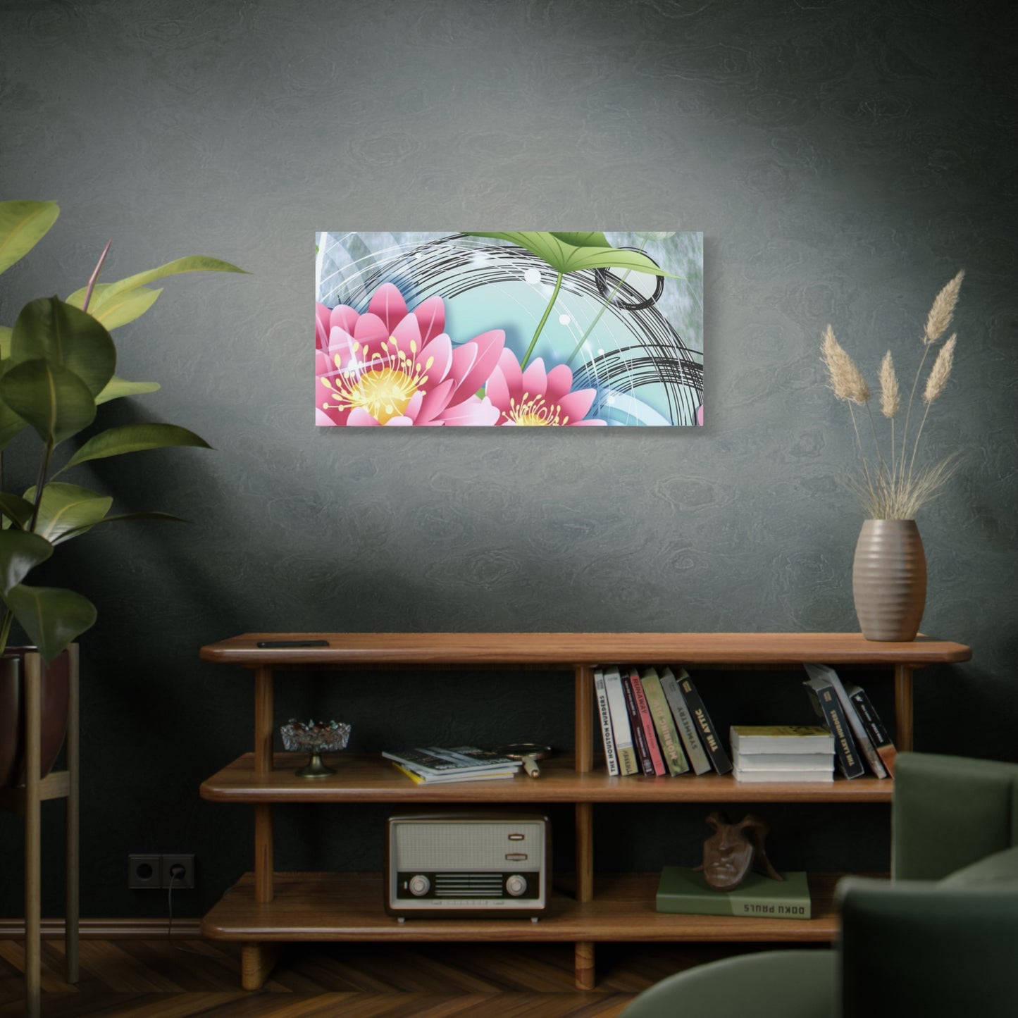Lotus Blossom Matte Canvas Wall Art — Stretched 1.25" Decorative Print