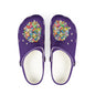 Purple Foam Clogs with Colorful Gem Heart — EVA Slip-On Shoes
