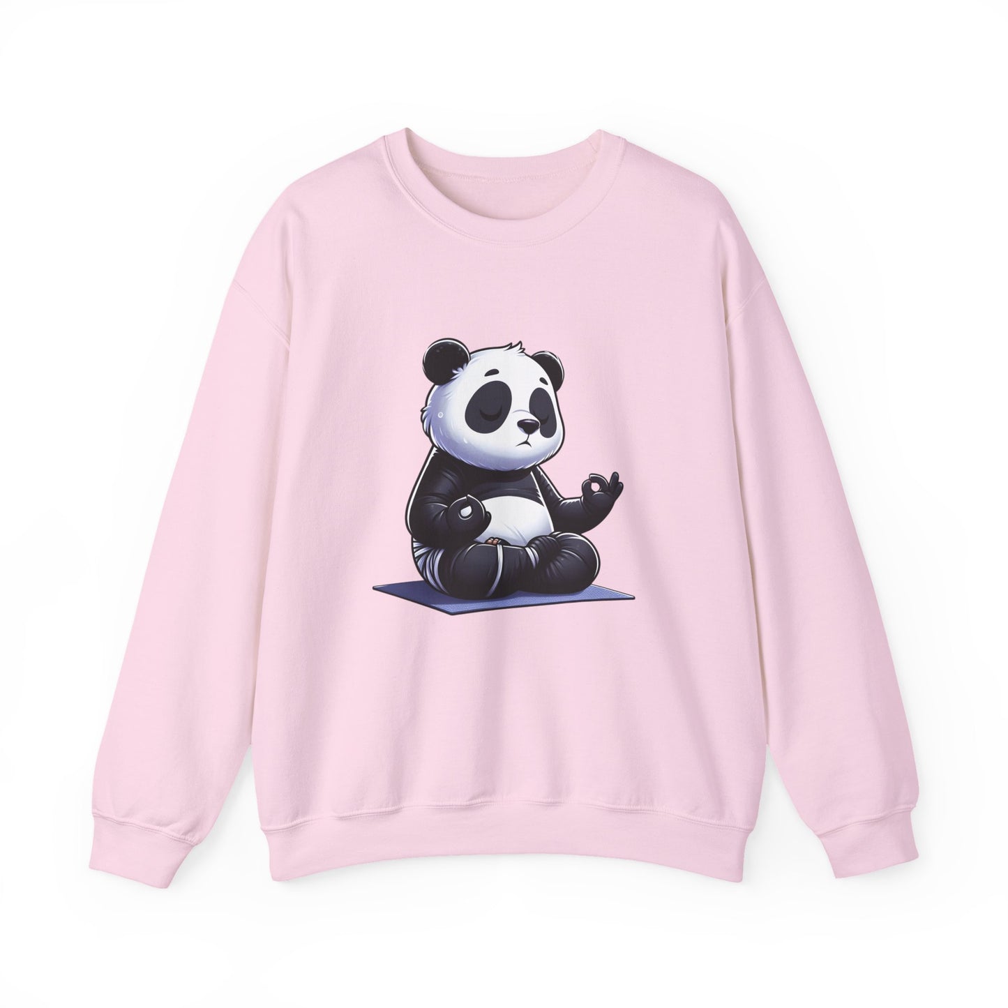 Crewneck Sweatshirt — Meditating Panda Graphic Cozy Pullover