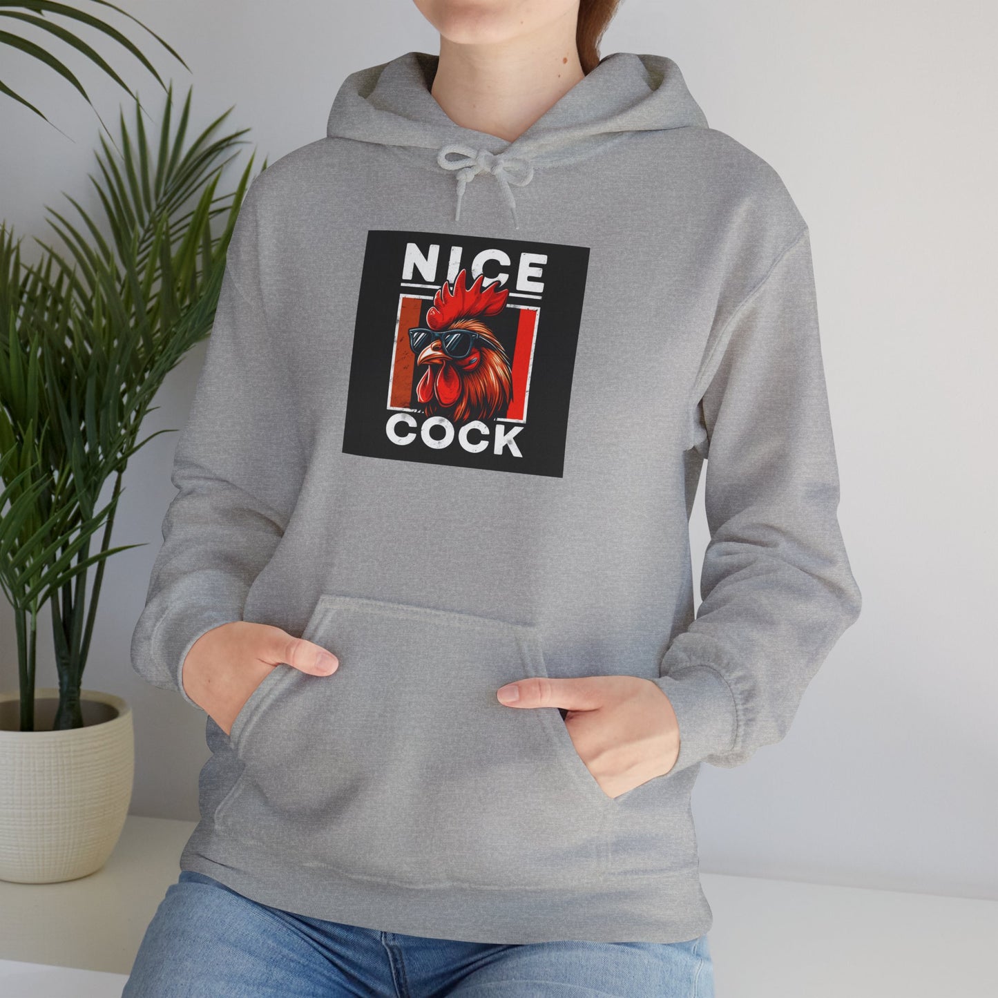 Rooster Graphic Hoodie – "Nice Cock" Bold Farmhouse Pullover