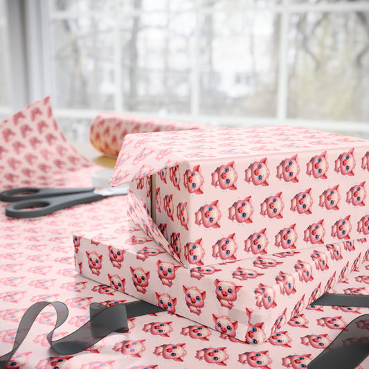 Cute Pig Pattern Wrapping Paper, Gift Wrap for Birthdays, Holidays, Baby Showers, Party Decor, Craft Projects