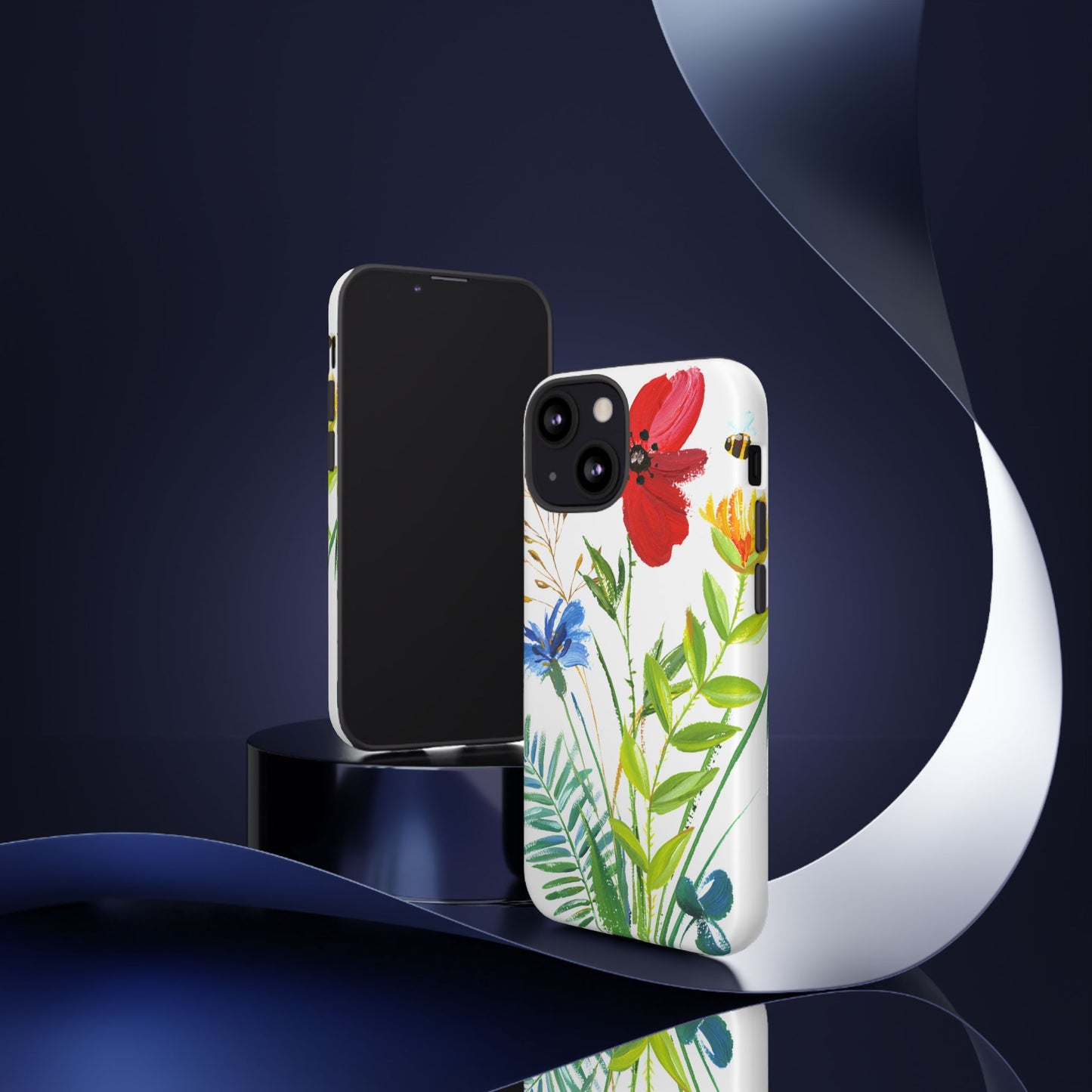 Floral Watercolor Tough Phone Case — Wildflower Bouquet Protective Cover
