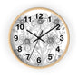 Floral Doodle Wall Clock — Black & White Hand-Drawn Flower Timepiece
