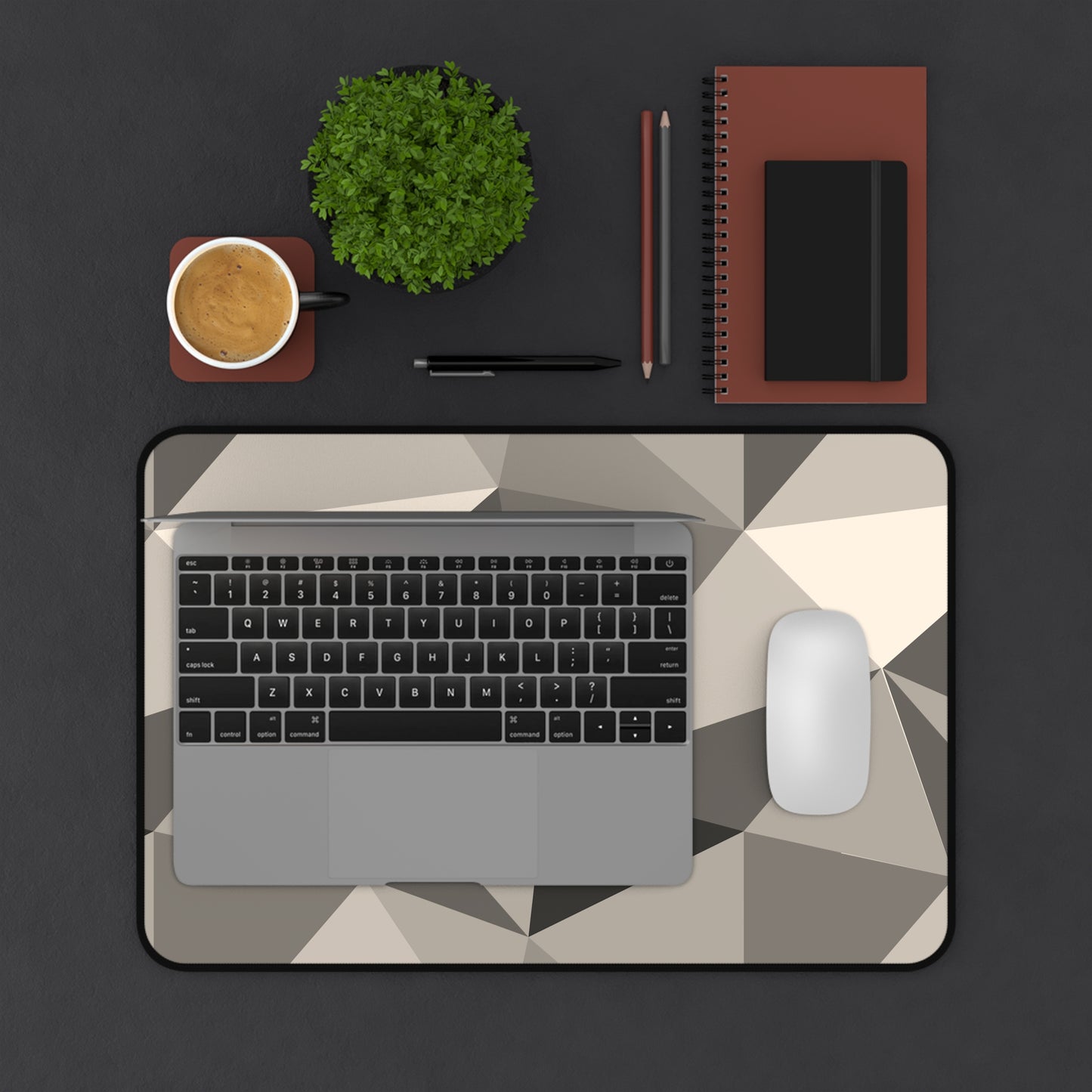 Geometric Desk Mat - Modern Workspace Decor, Office Desk Accessories, Stylish Mouse Pad, Home Office Gift, Minimalist Desk Decor