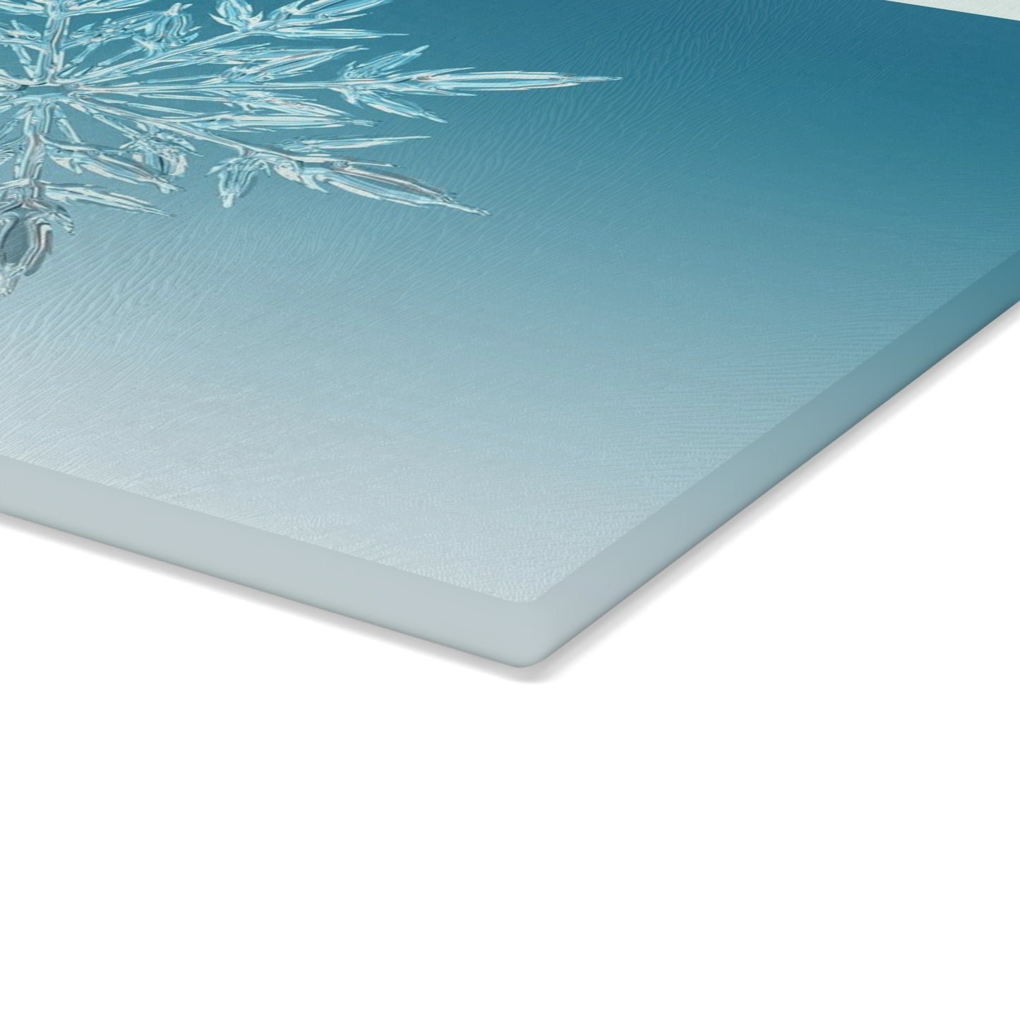 Snowflake Glass Cutting Board — Winter Kitchen Décor & Holiday Gift