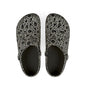 Floral EVA Foam Clogs — Lightweight Black & Cream Garden Pattern