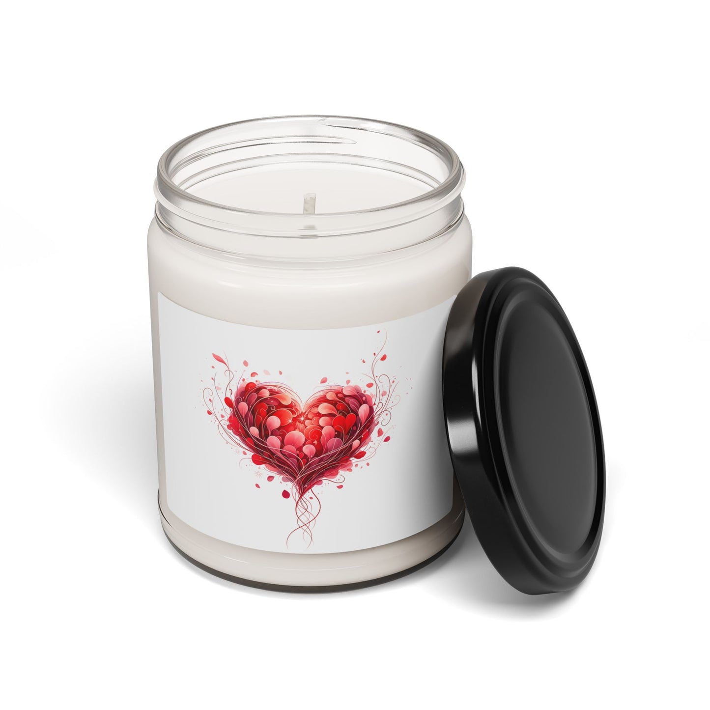 Heart Art Soy Candle 9oz — Romantic Scented Jar Candle (Valentine’s Gift)