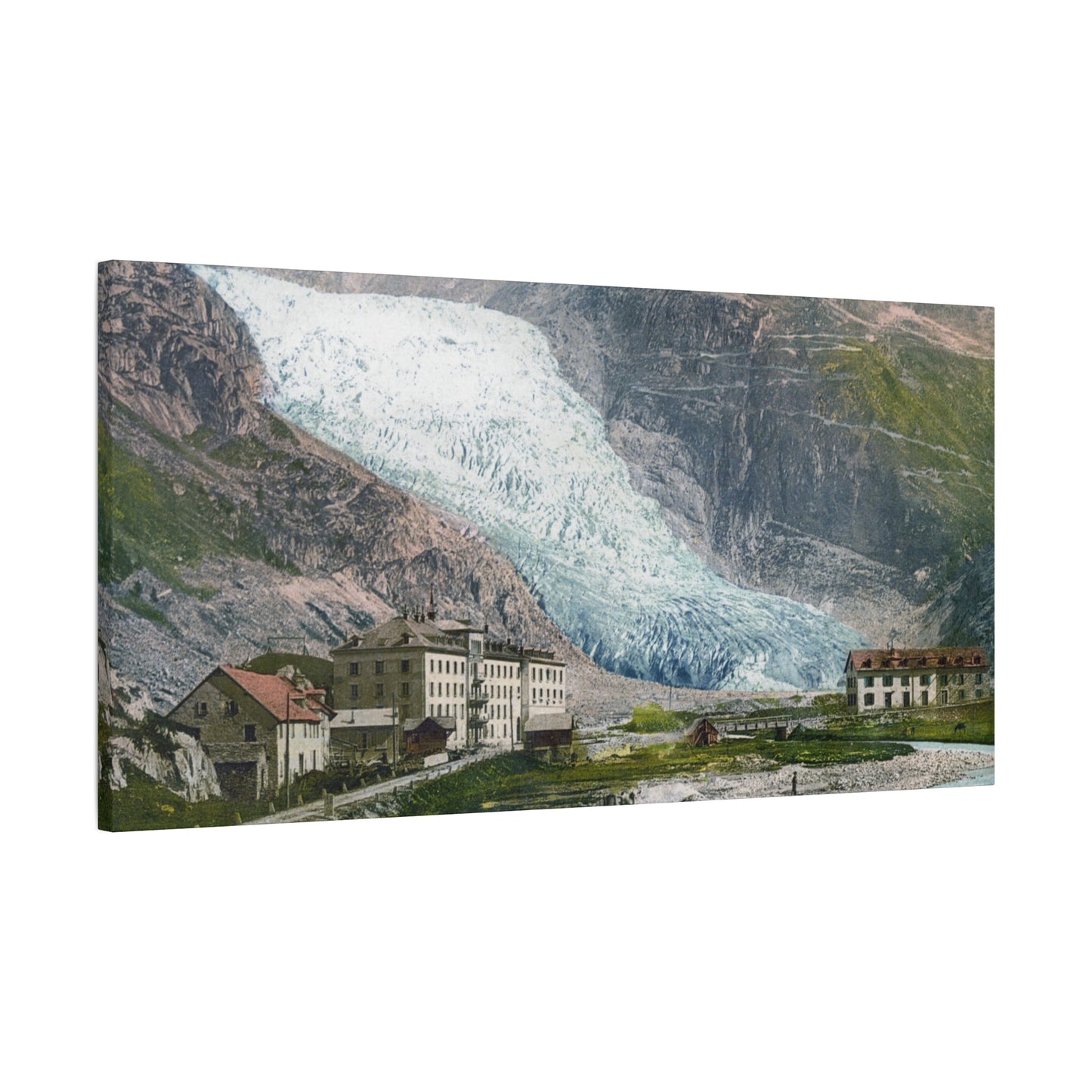 Glacier Village Matte Canvas Print